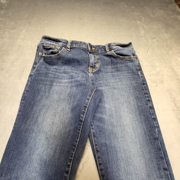 Gap Jeans Womens 8 29R Blue Straight Cuff Stretch Denim Midrise 5-Pocket Zip Fly - Picture 2 of 11